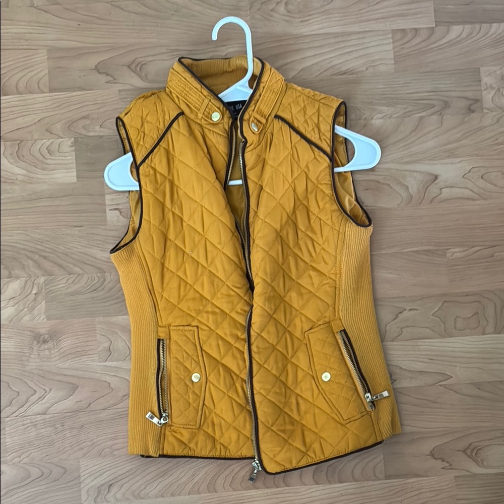 Women's Quilted Mustard Vest